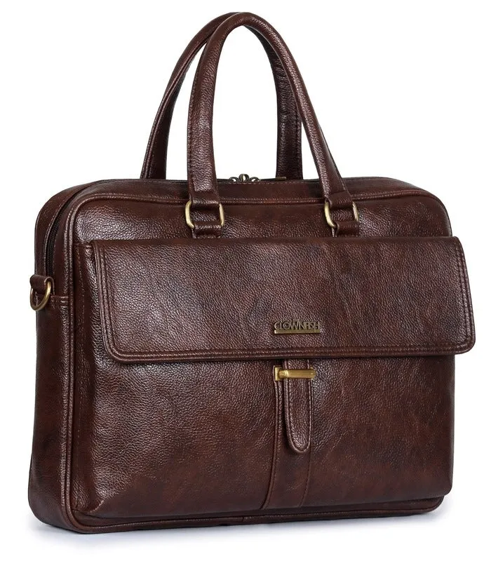 THE CLOWNFISH Vogue Laptop Messenger Bag for 14 inch laptops - Dark Brown