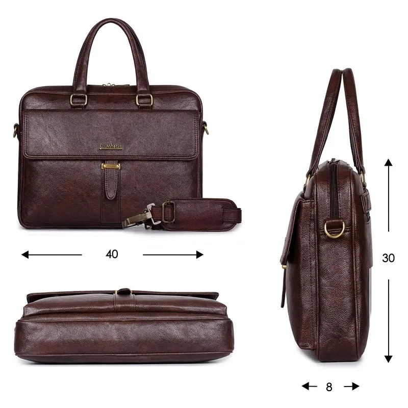 THE CLOWNFISH Vogue Laptop Messenger Bag for 14 inch laptops - Dark Brown