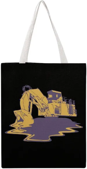 The Excavator Melt Canvas Tote Bag Reusable Grocery Shopping Bag Lightweight Shoulder Bag for Men Women