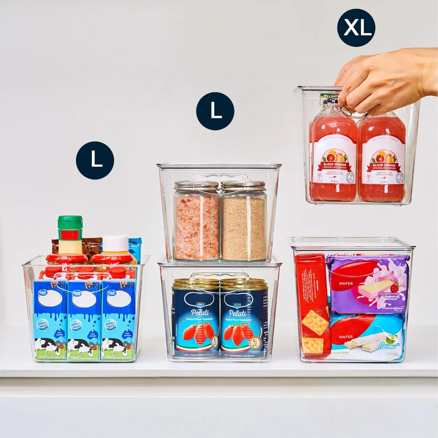 theaoo Clear Storage Bins with Lids Stackable - XLarge Plastic Containers for Pantry Organization and Storage - Perfect for kitchen,Fridge,Laundry Room,Bathroom,Garage,Closet,Cabinet Organizer -4 Pack