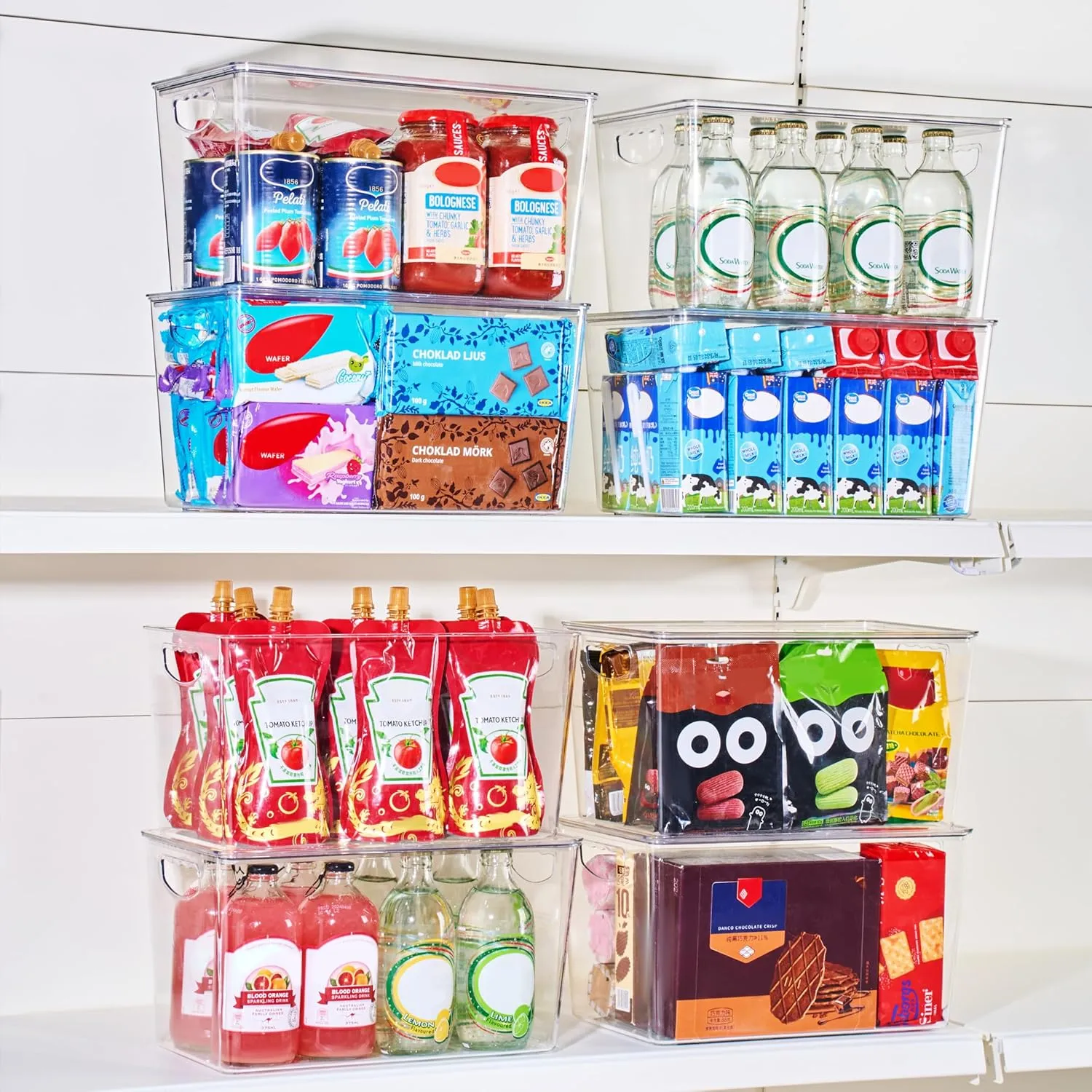 theaoo Clear Storage Bins with Lids Stackable - XLarge Plastic Containers for Pantry Organization and Storage - Perfect for kitchen,Fridge,Laundry Room,Bathroom,Garage,Closet,Cabinet Organizer -4 Pack