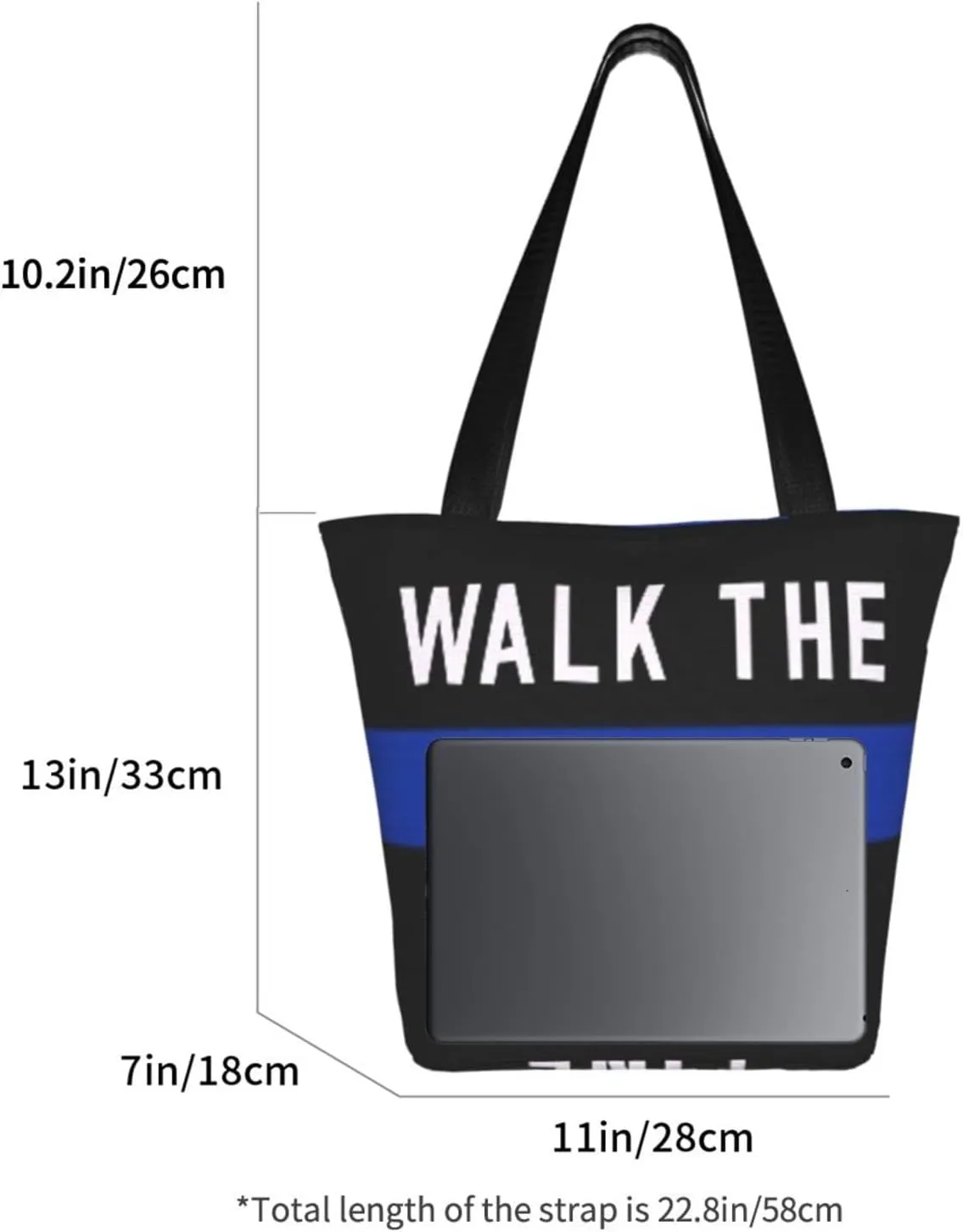Thin Blue Line Women's Tote Bag Lightweight Shoulder Bag Shopping Handbag Large Capacity Handbag With Zipper