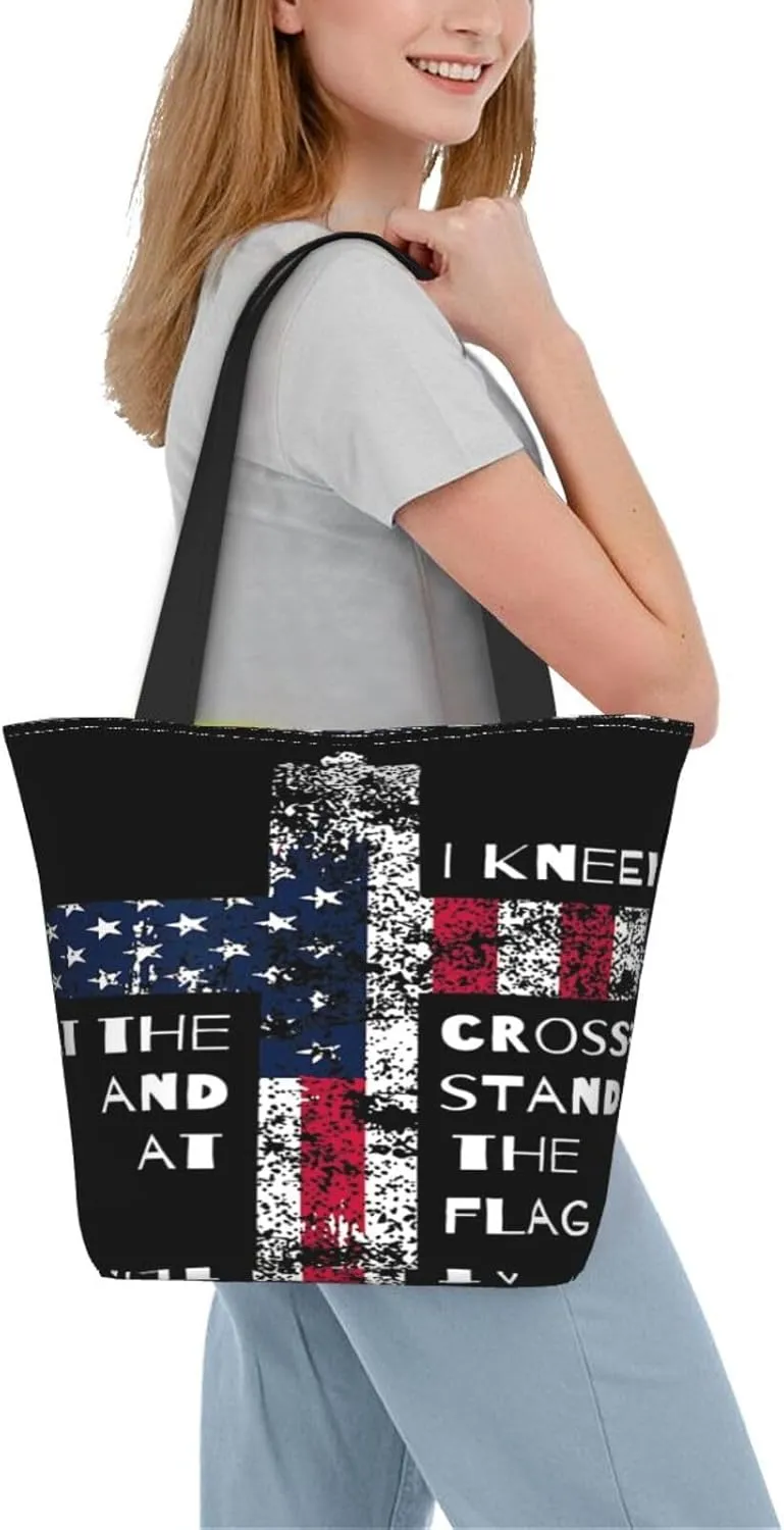 Thin Blue Line Women's Tote Bag Lightweight Shoulder Bag Shopping Handbag Large Capacity Handbag With Zipper