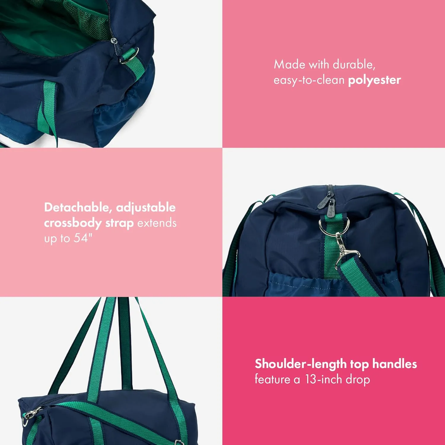 THIRTY-ONE Gifts Packaway Duffle Bag, Foldable Travel Bag for Gym Essentials and Weekend or Overnight Trips