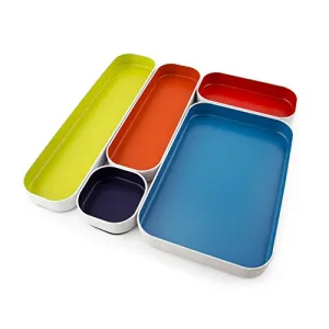 Three By Three Seattle Drawer Organizer 1" Set of 5 (52281),Multi