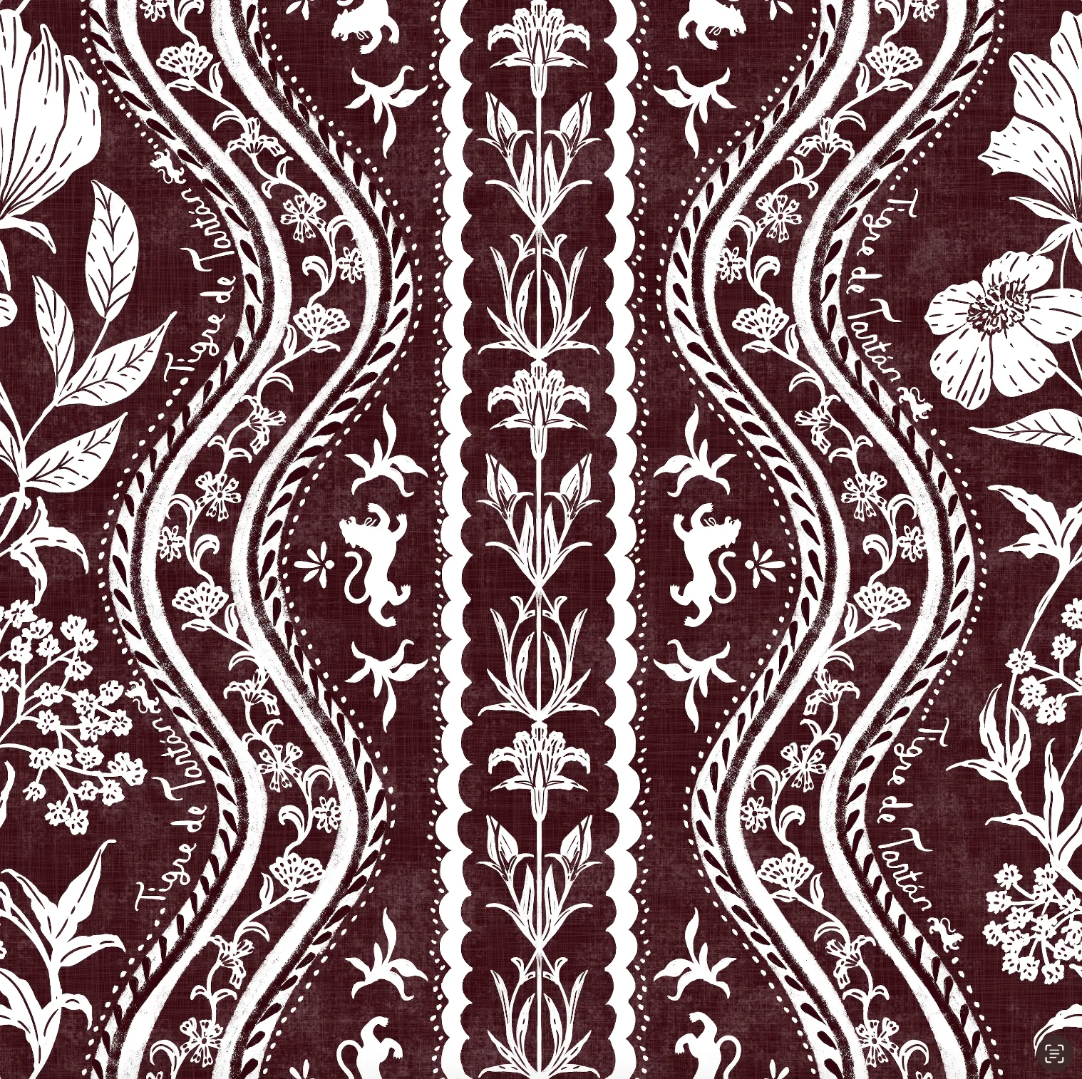 Tie-On Insert, DOMINO OXBLOOD