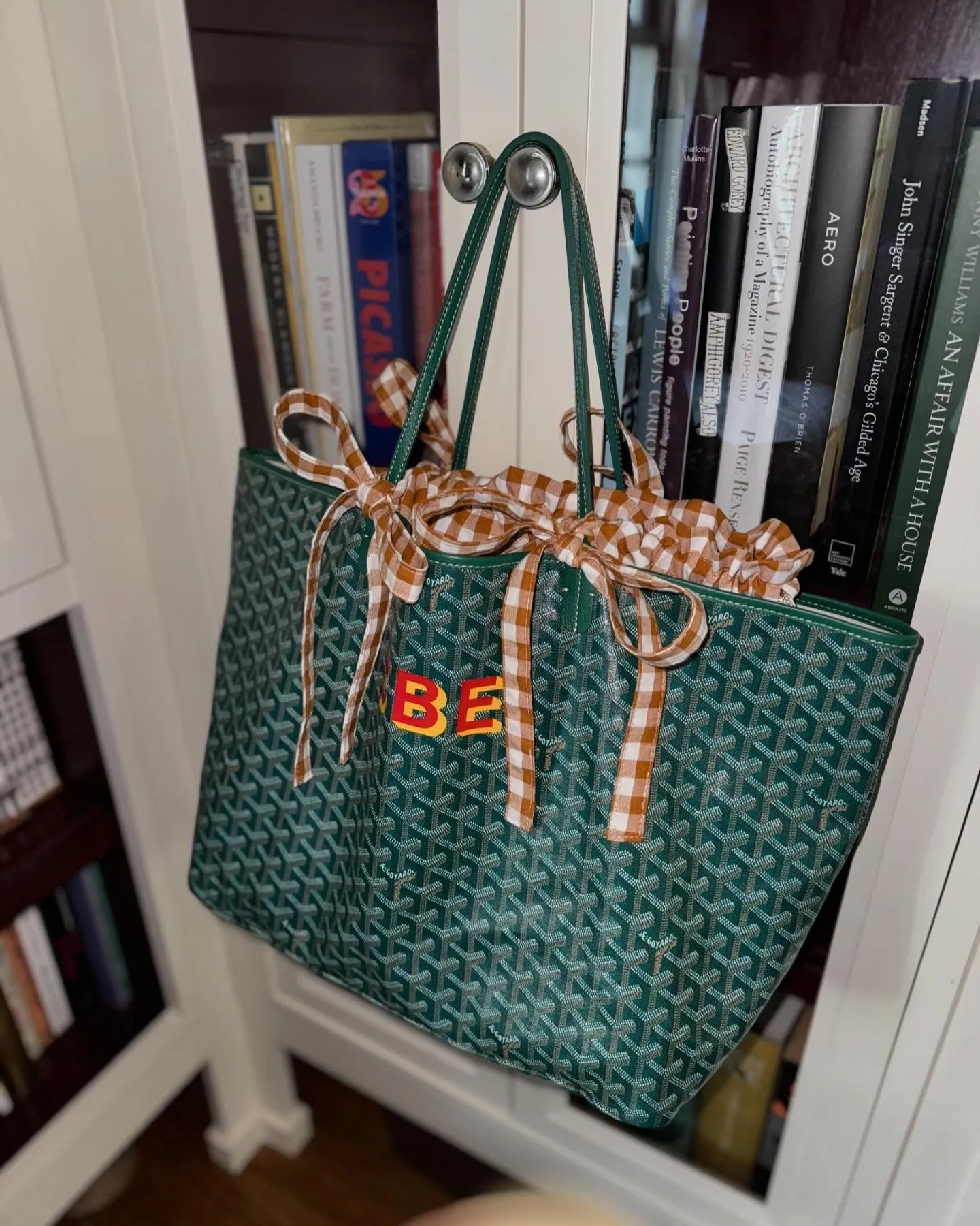 Tie-On Insert, KELLY GREEN GINGHAM