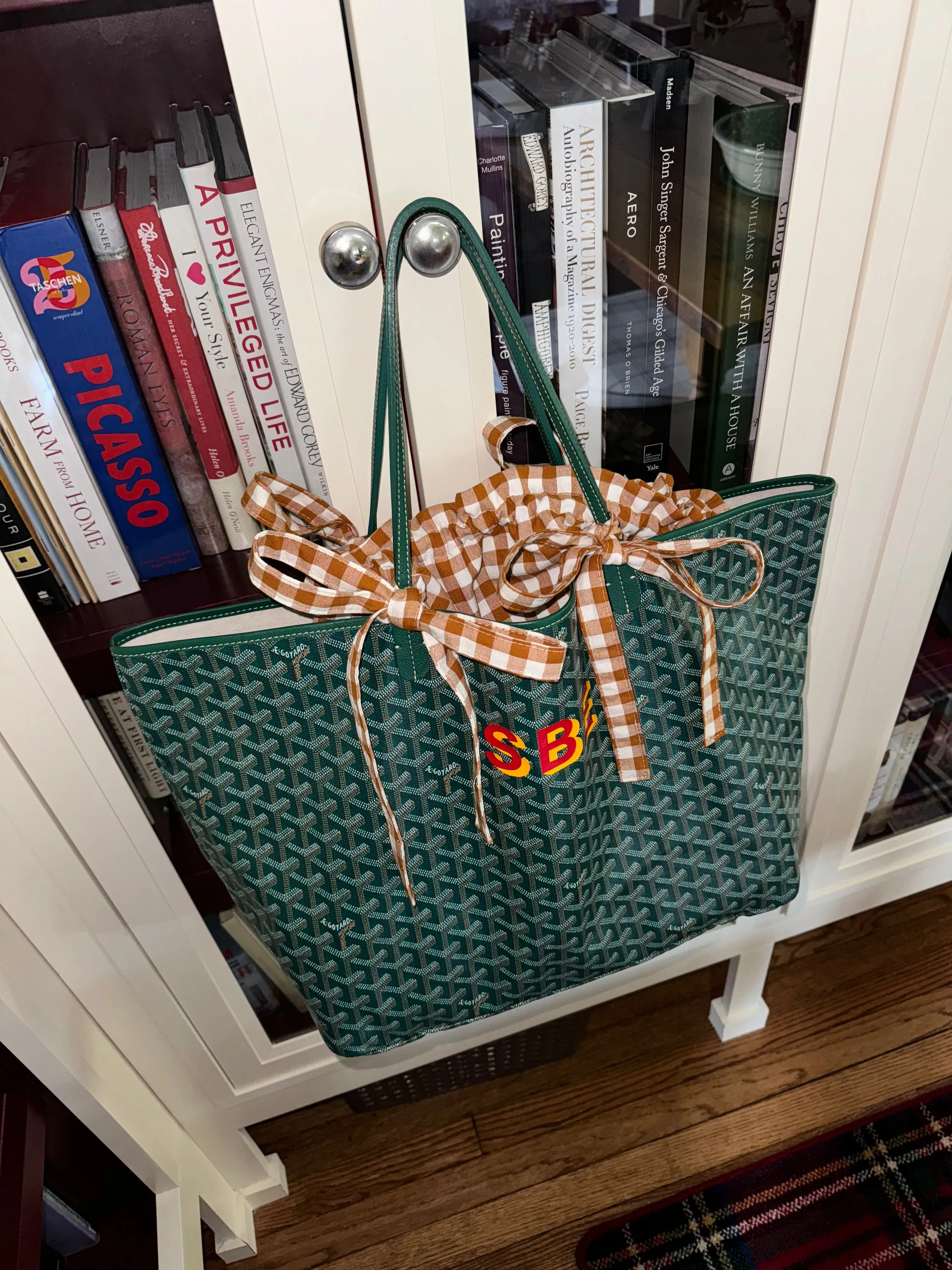 Tie-On Insert, PORCH SWING, Green with Blue