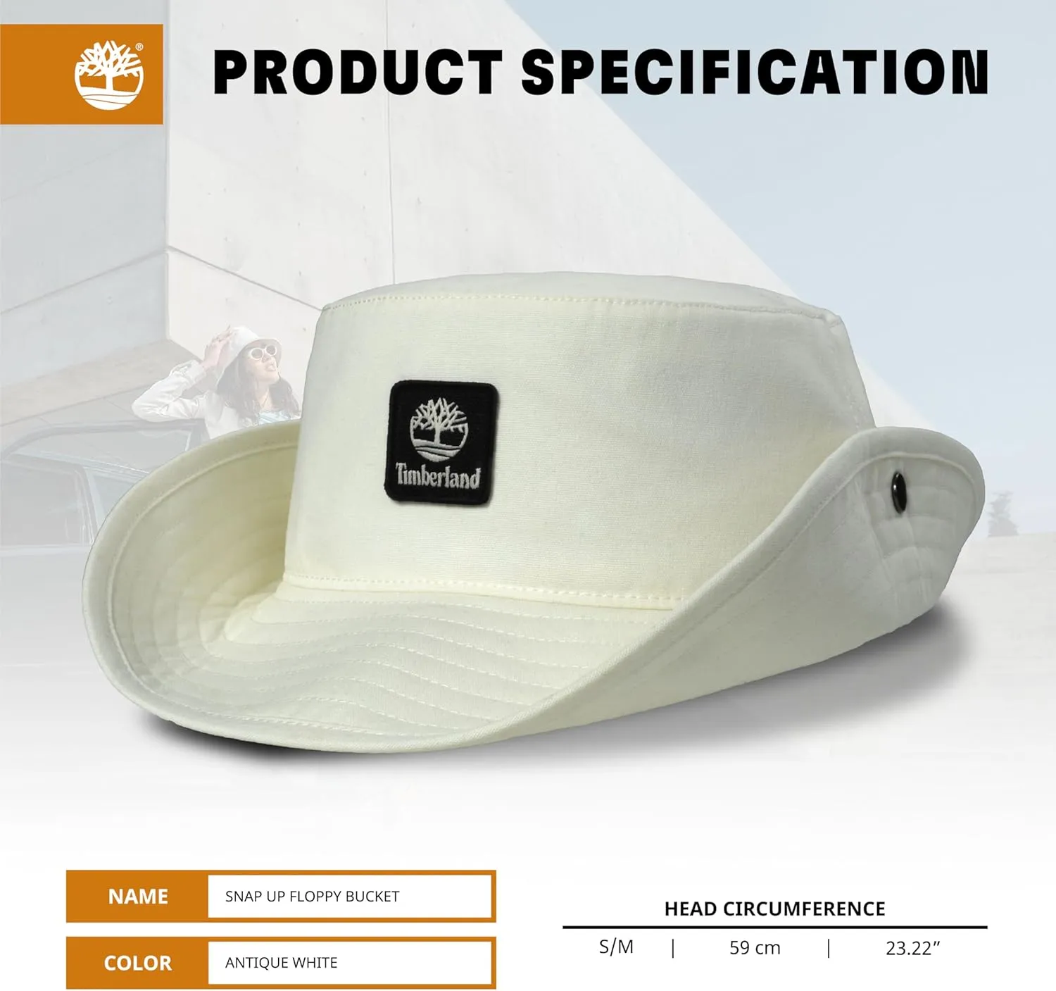 Timberland Floppy Bucket Hat for Men, Packable Sun Hat with Adjustable Chin Cord, Lightweight and Breathable Sun Protection