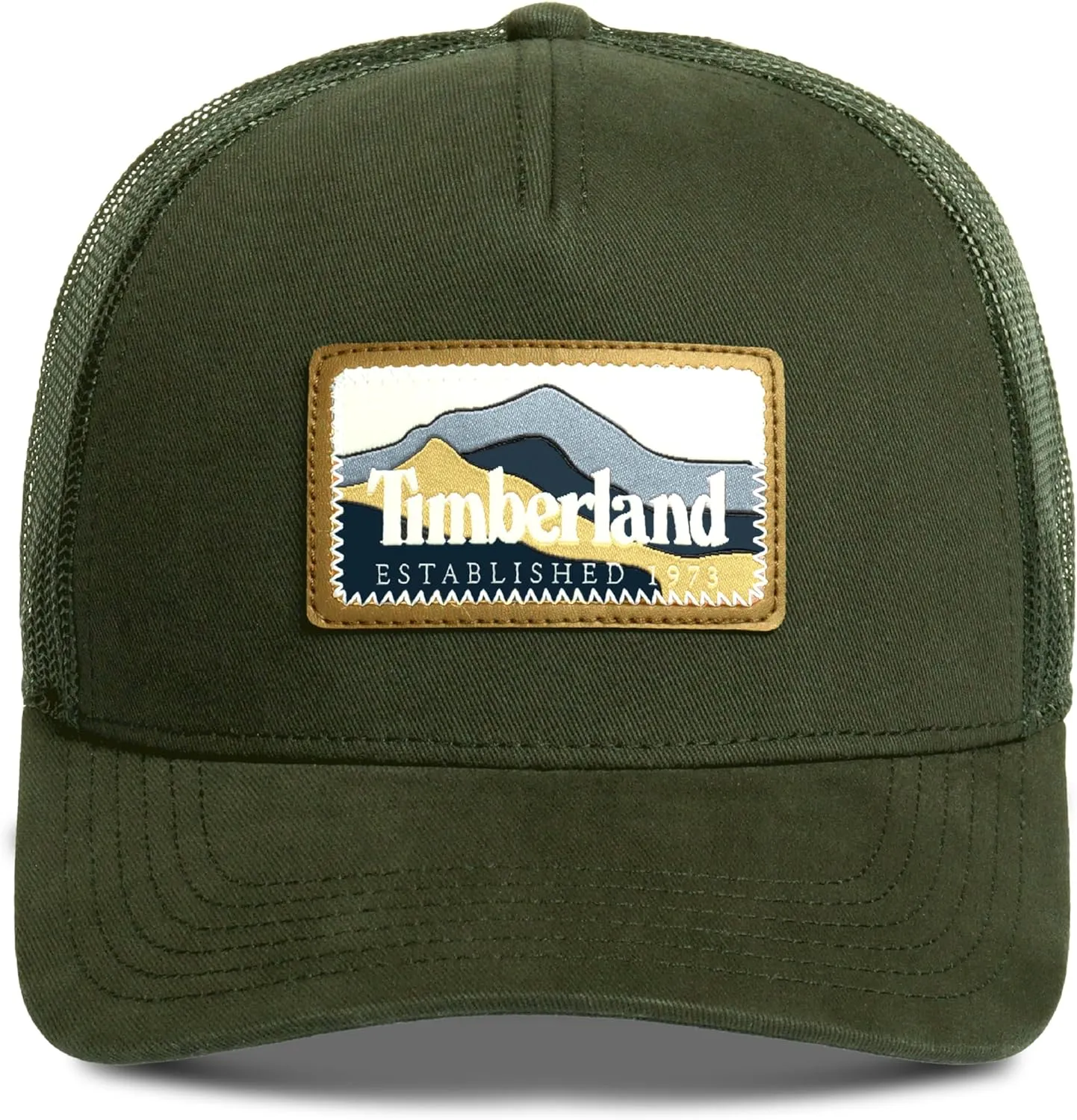 Timberland Trucker Hat for Men, One Size, Durable Cotton Twill, Adjustable Mesh Back, Curved Brim, Breathable and Lightweight