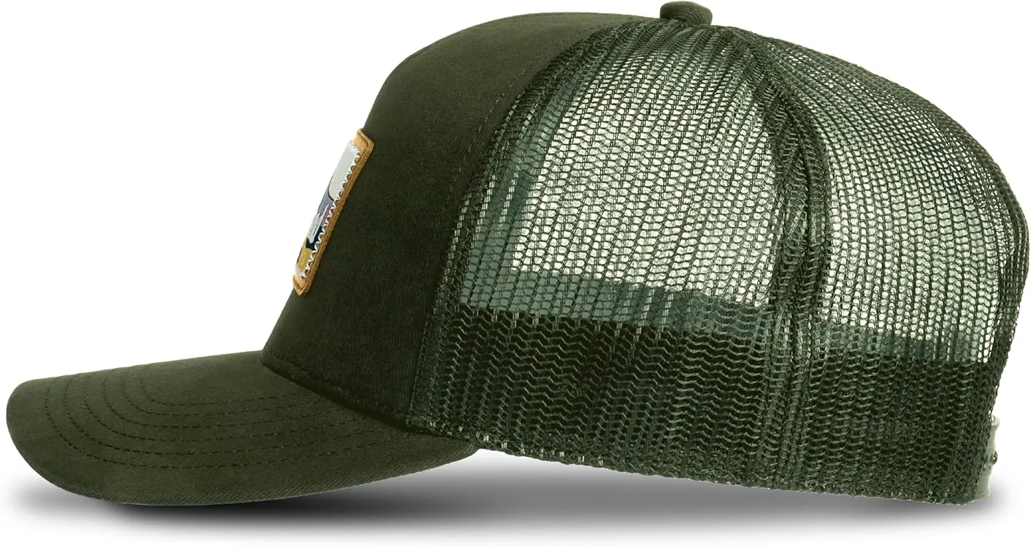 Timberland Trucker Hat for Men, One Size, Durable Cotton Twill, Adjustable Mesh Back, Curved Brim, Breathable and Lightweight