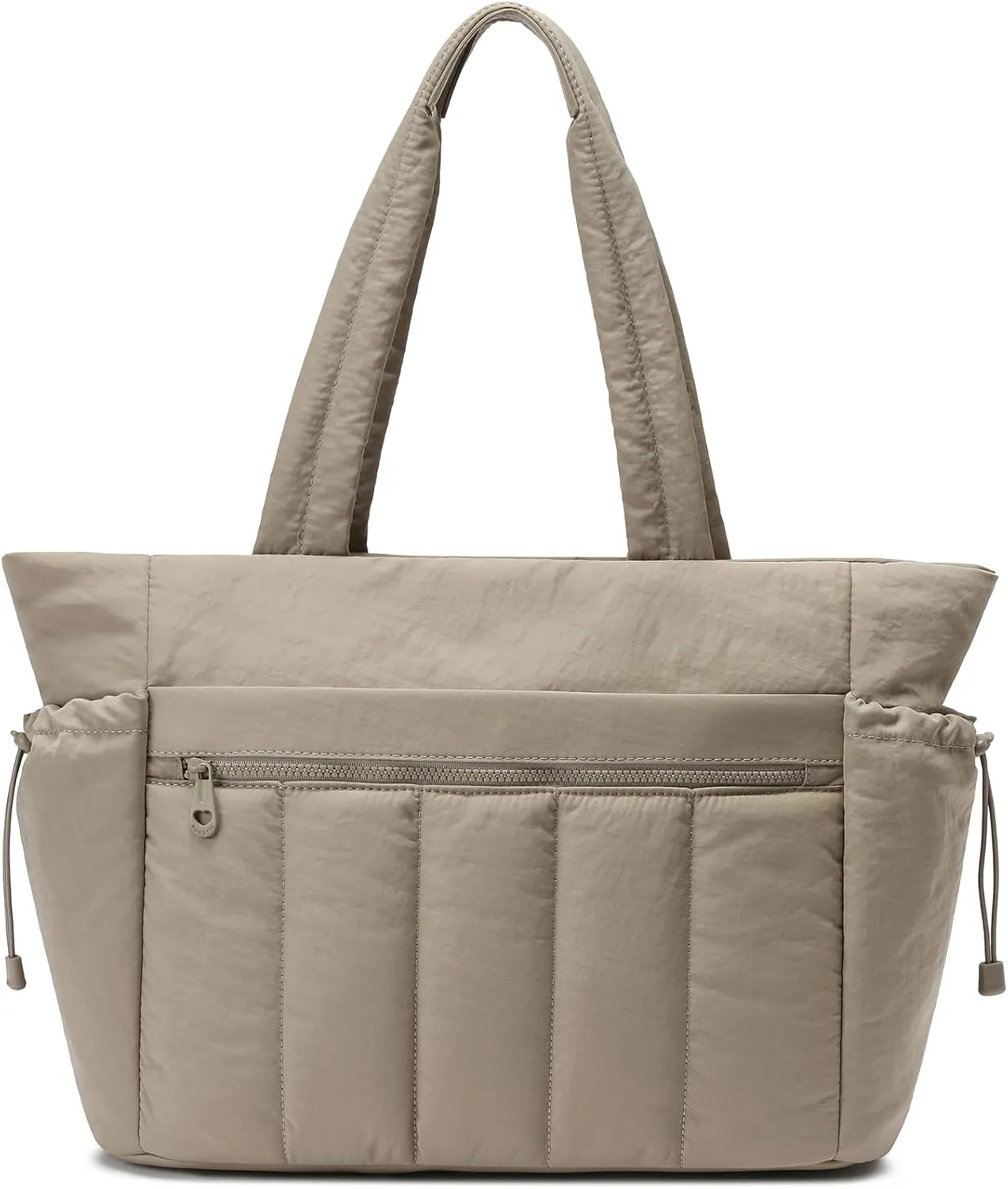 Tote Bag for Women, Lightweight Puffer Tote Bag with Compartments, Quilted Shoulder Bag Handbag with Zipper for Work