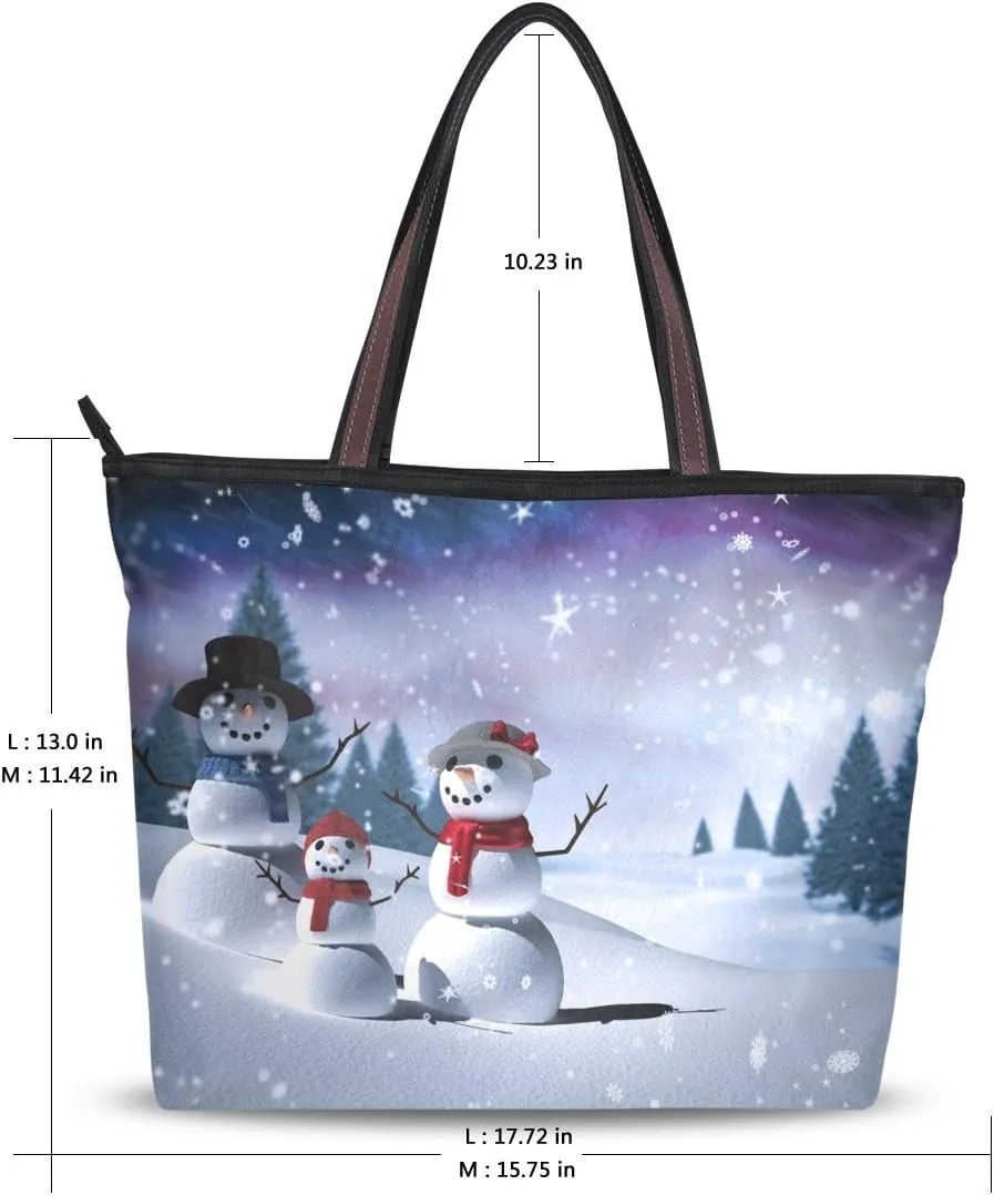 Tote Bag for Women with Zipper and Pockets,Polyester Tote Bag Pattern Tote Purse Women Handbag