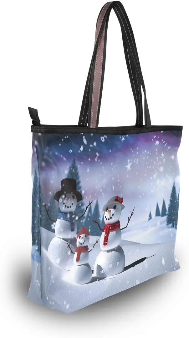 Tote Bag for Women with Zipper and Pockets,Polyester Tote Bag Pattern Tote Purse Women Handbag