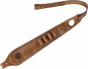 TOURBON Leather Gun Sling Shotgun Strap with 12 Gauge Shell Ammo Holder and Swivels