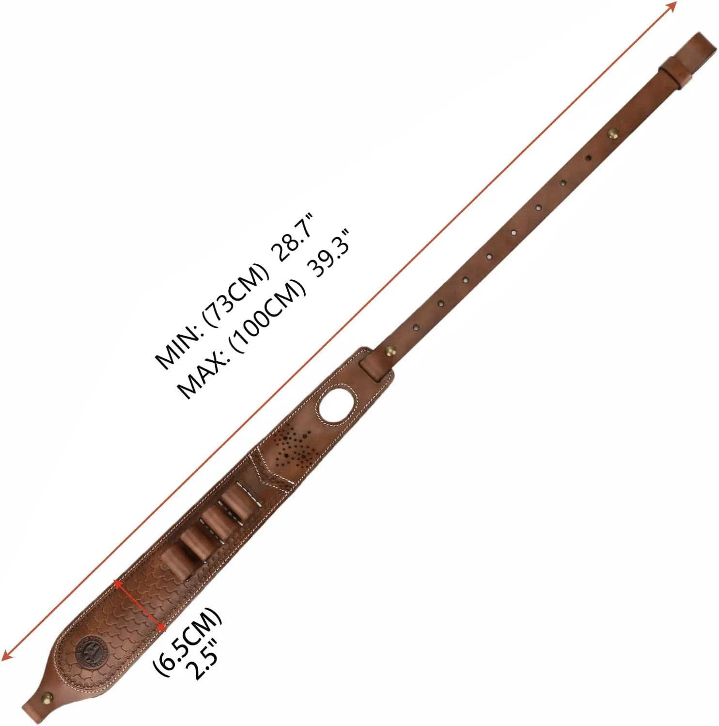 TOURBON Leather Gun Sling Shotgun Strap with 12 Gauge Shell Ammo Holder and Swivels
