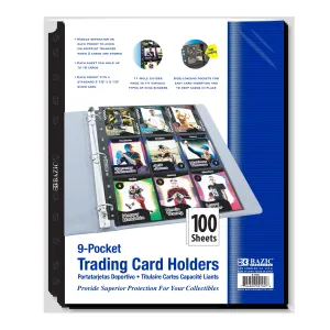 Trading Card Holders Double Sided Side Loading 9-Pockets (100/Pack)