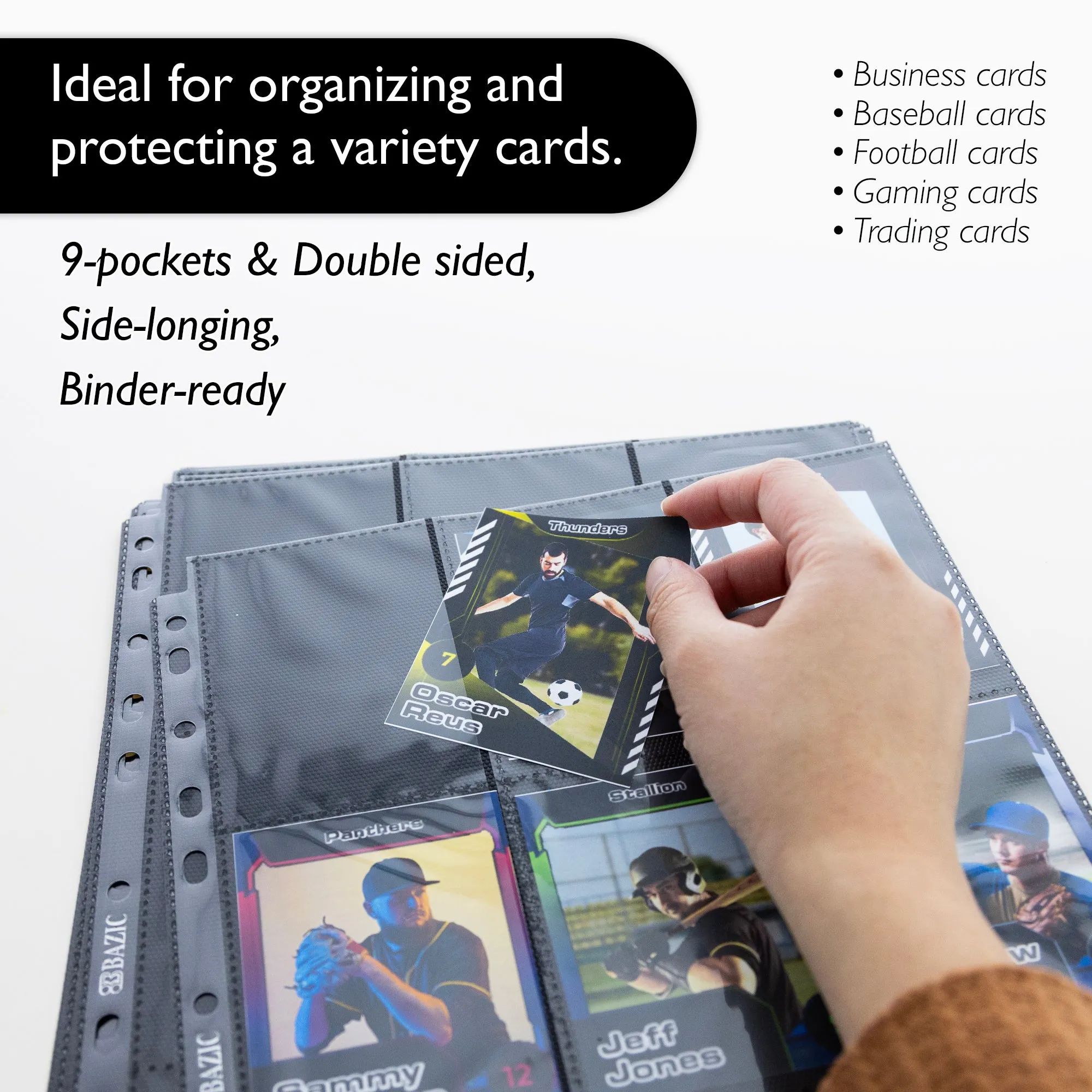 Trading Card Holders Side Loading 9-Pockets (100/Pack)