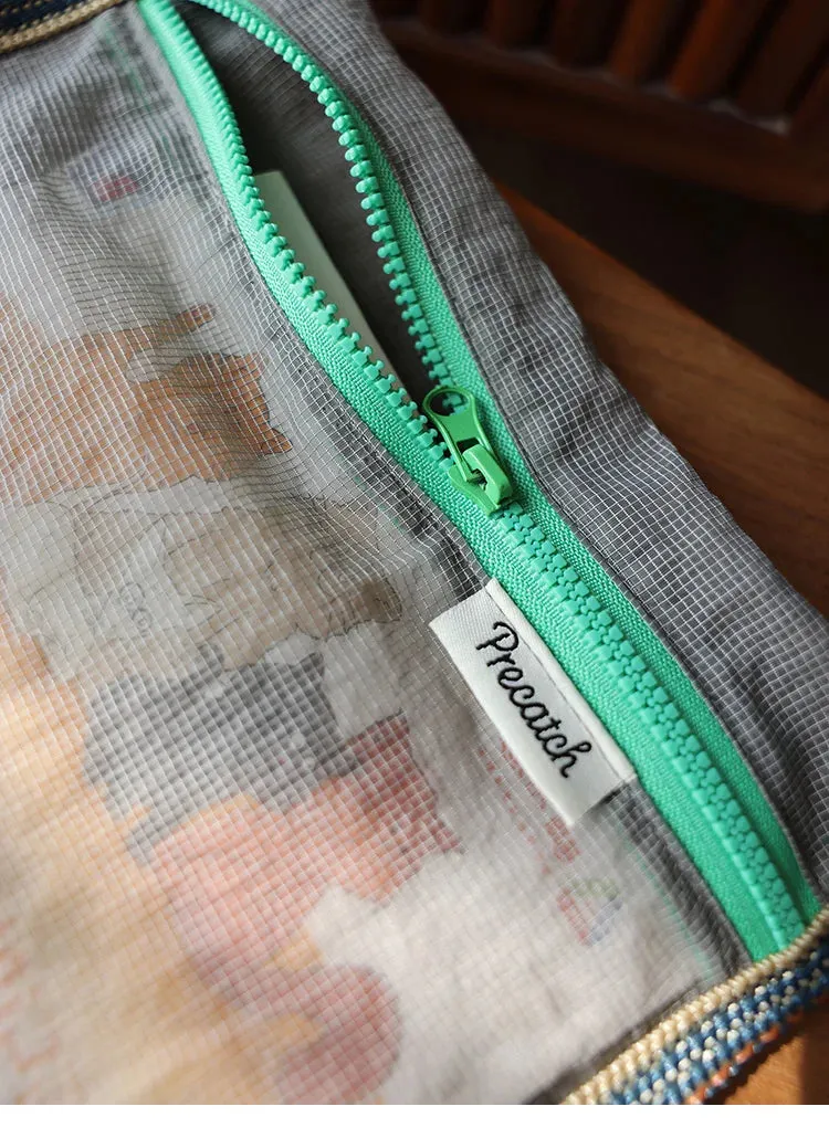 Translucent mesh nylon storage bag