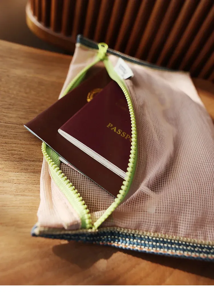 Translucent mesh nylon storage bag