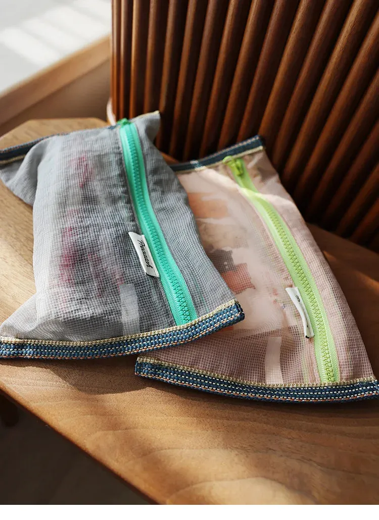 Translucent mesh nylon storage bag
