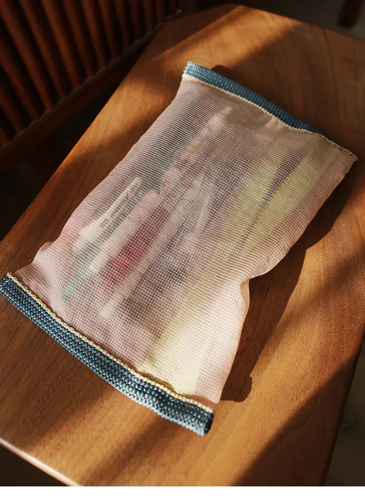 Translucent mesh nylon storage bag