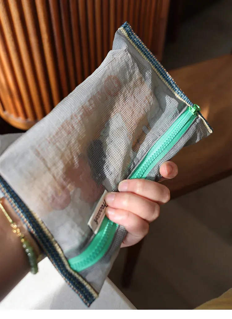 Translucent mesh nylon storage bag