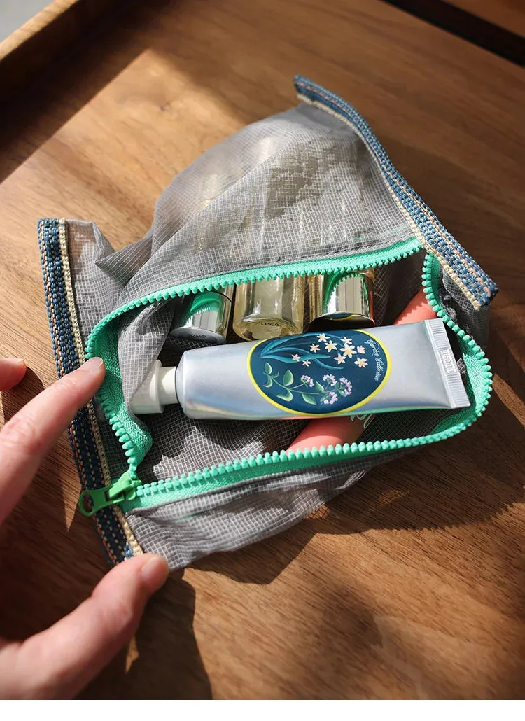 Translucent mesh nylon storage bag