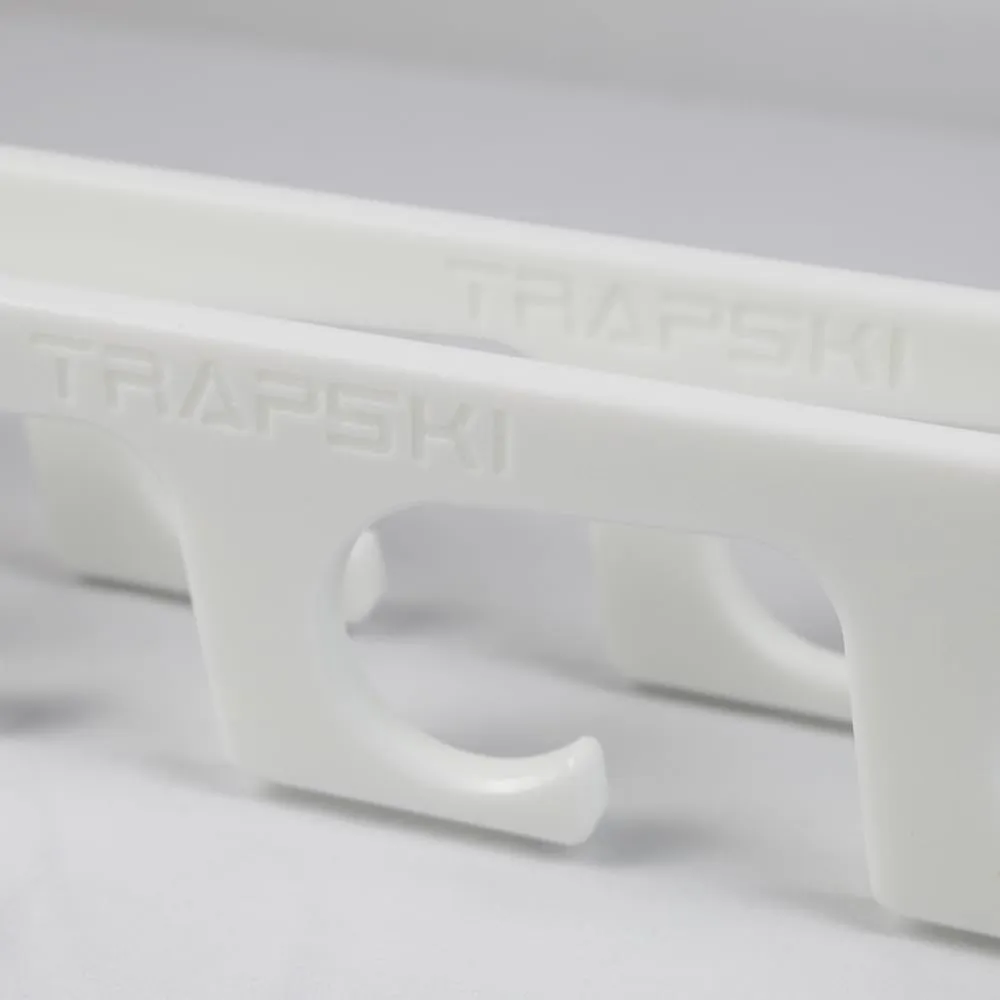 TRAPSKI Made in The USA Fishing Rod/Pole Holder Rack Organizers | Wall or Boat Mounting Fishing Rod Rack | Marine Grade HDPE Plastic | Pole Holder for up to 3 Rods | Stackable
