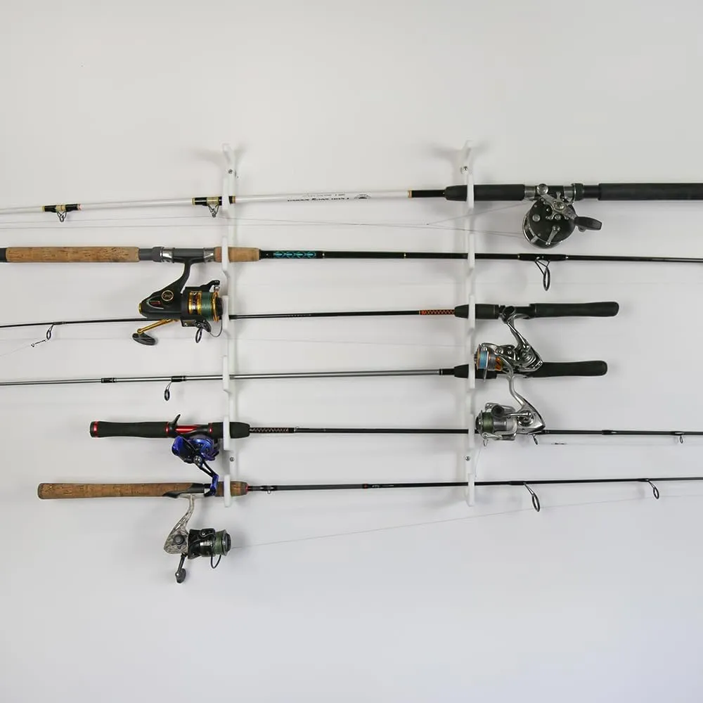 TRAPSKI Made in The USA Fishing Rod/Pole Holder Rack Organizers | Wall or Boat Mounting Fishing Rod Rack | Marine Grade HDPE Plastic | Pole Holder for up to 3 Rods | Stackable