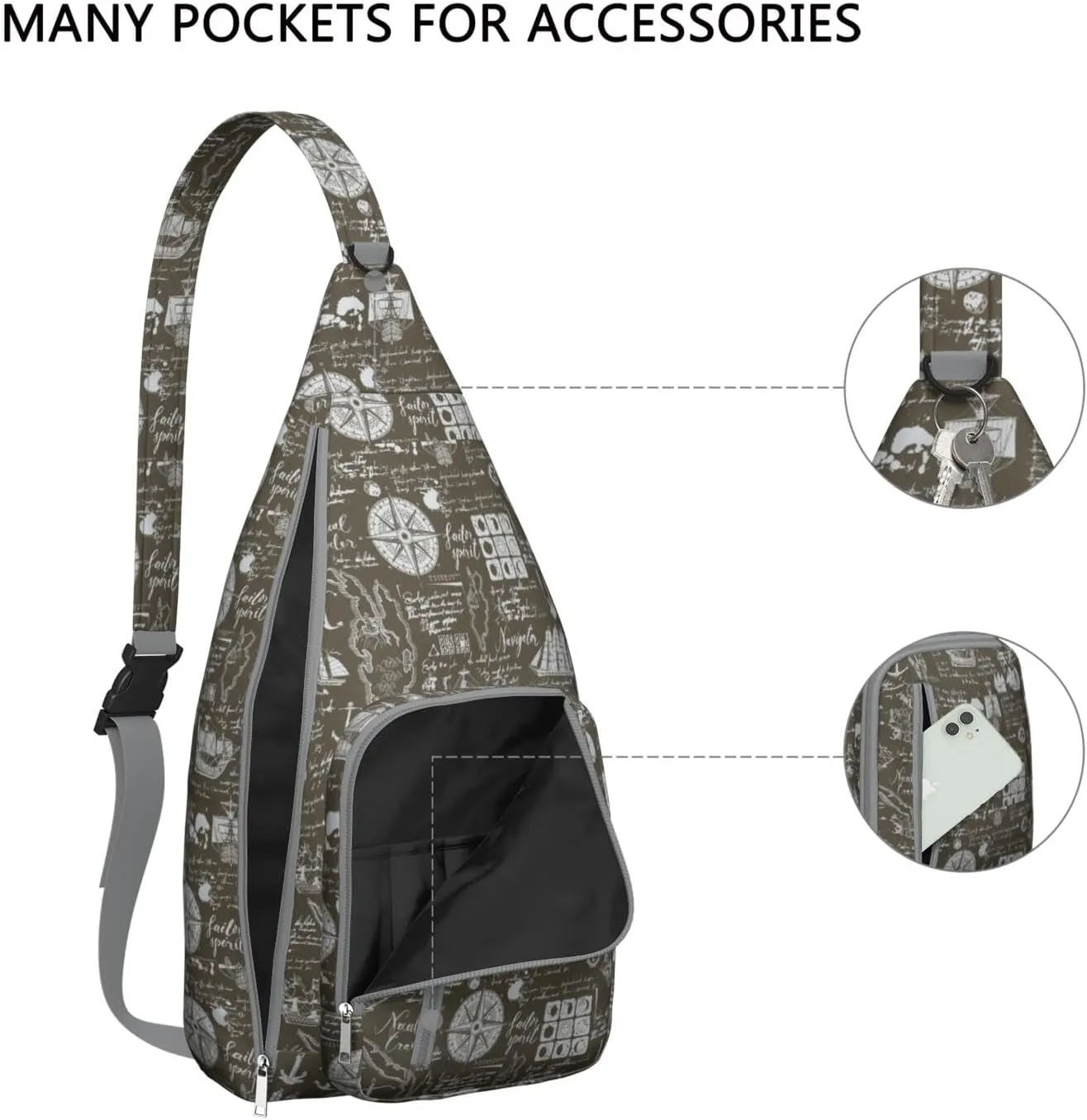 Trave Theme Moon Crossbody Bag Daypack for Women Men Lightweight Waterproof Sling Bag Backpack Hiking Cycling