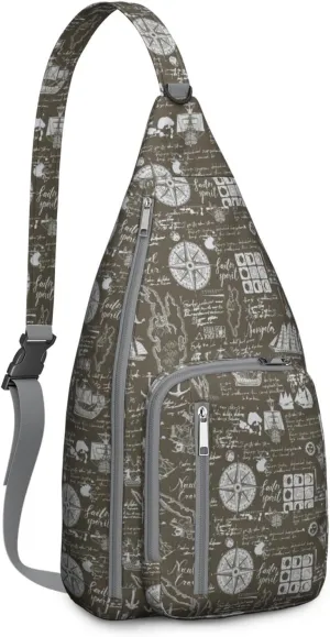 Trave Theme Moon Crossbody Bag Daypack for Women Men Lightweight Waterproof Sling Bag Backpack Hiking Cycling