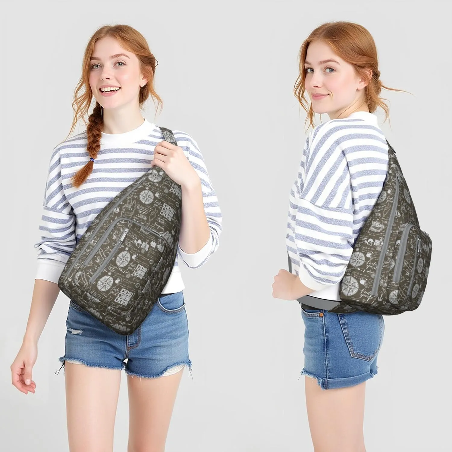 Trave Theme Moon Crossbody Bag Daypack for Women Men Lightweight Waterproof Sling Bag Backpack Hiking Cycling
