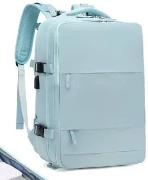 Travel Backpack, Durable, Lightweight, Multiple Compartments (Cyan), Large