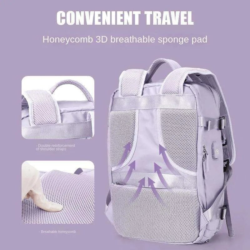 Travel Backpack, Durable, Lightweight, Multiple Compartments (Cyan), Large