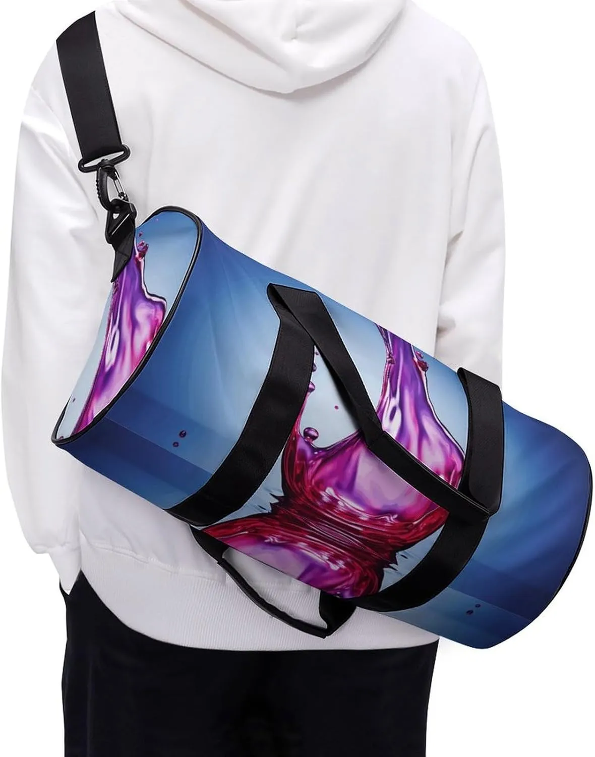 Travel Duffel Bag for Men And Women,A Drop of Purple Liquid Waterproof Sports Fitness Bag Portable Travel Duffel Bag