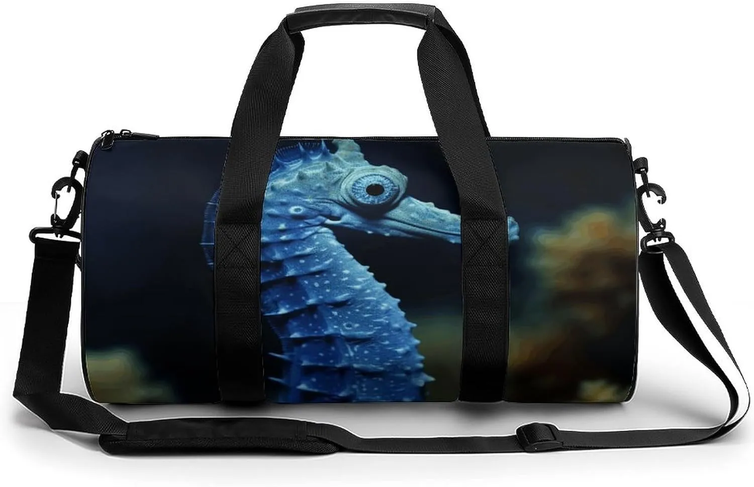 Travel Duffel Bag for Men And Women,Blue Seahorse Waterproof Sports Fitness Bag Portable Travel Duffel Bag