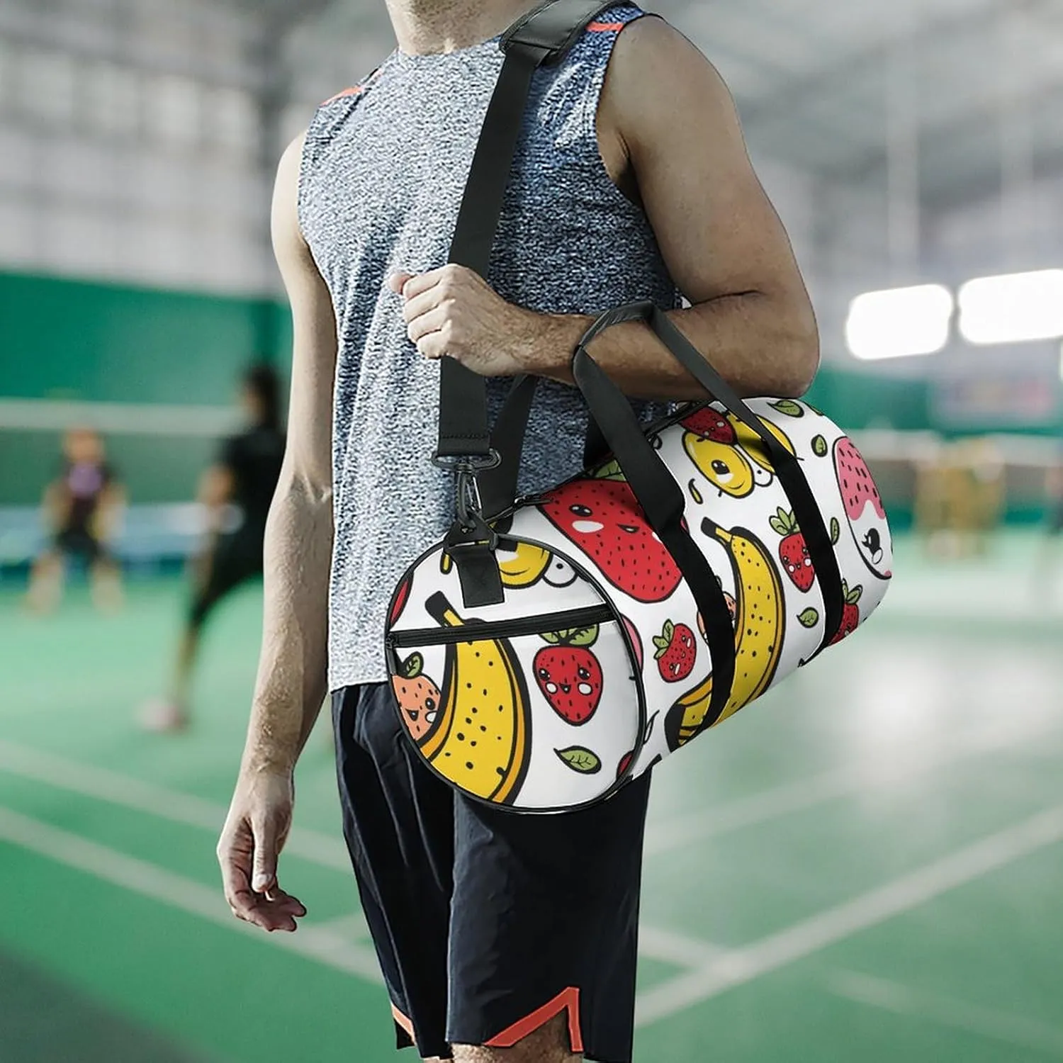 Travel Duffel Bag for Men And Women,Cartoon Fruit Pattern Waterproof Sports Fitness Bag Portable Travel Duffel Bag