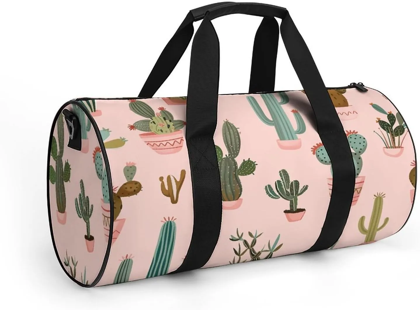 Travel Duffel Bag for Men And Women,Colorful Cactus Pattern Waterproof Sports Fitness Bag Portable Travel Duffel Bag, 17.7in/9in/9in