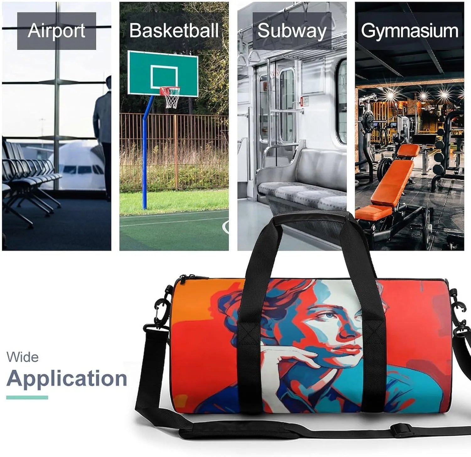 Travel Duffel Bag for Men And Women,Contemplative Pose Waterproof Sports Fitness Bag Portable Travel Duffel Bag