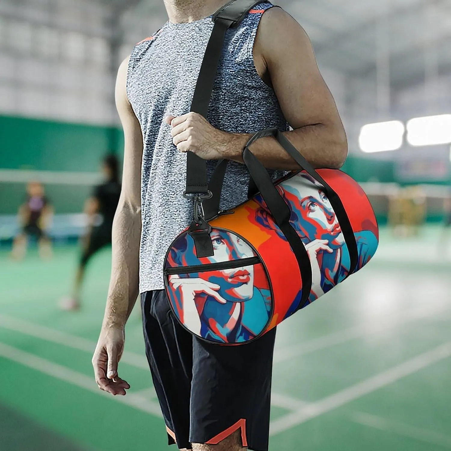 Travel Duffel Bag for Men And Women,Contemplative Pose Waterproof Sports Fitness Bag Portable Travel Duffel Bag
