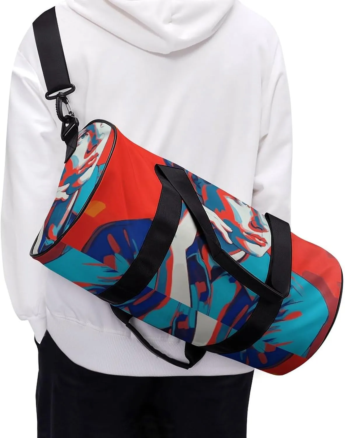 Travel Duffel Bag for Men And Women,Contemplative Pose Waterproof Sports Fitness Bag Portable Travel Duffel Bag