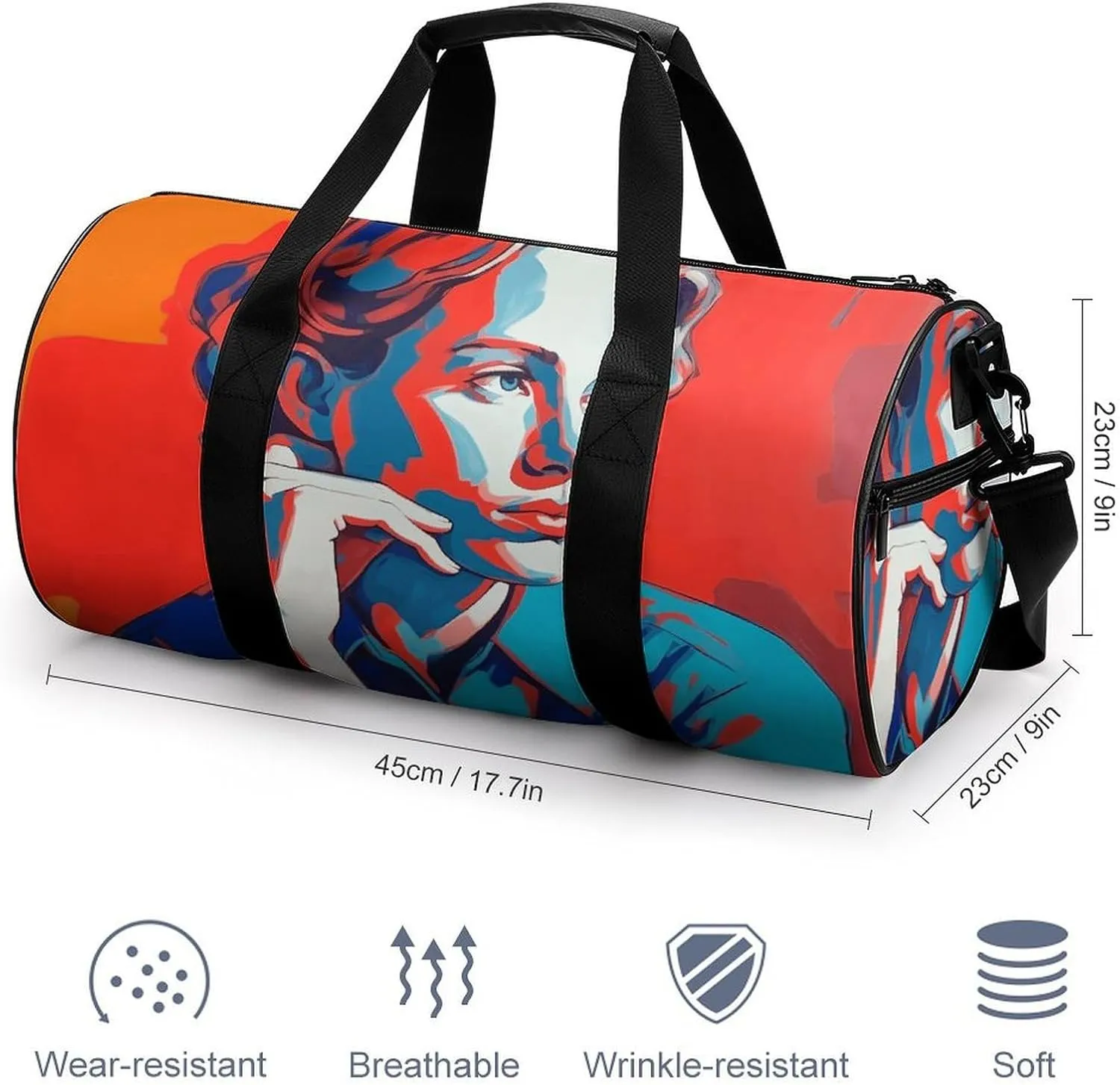 Travel Duffel Bag for Men And Women,Contemplative Pose Waterproof Sports Fitness Bag Portable Travel Duffel Bag
