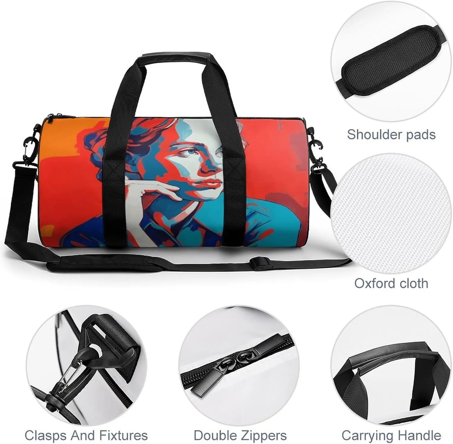 Travel Duffel Bag for Men And Women,Contemplative Pose Waterproof Sports Fitness Bag Portable Travel Duffel Bag