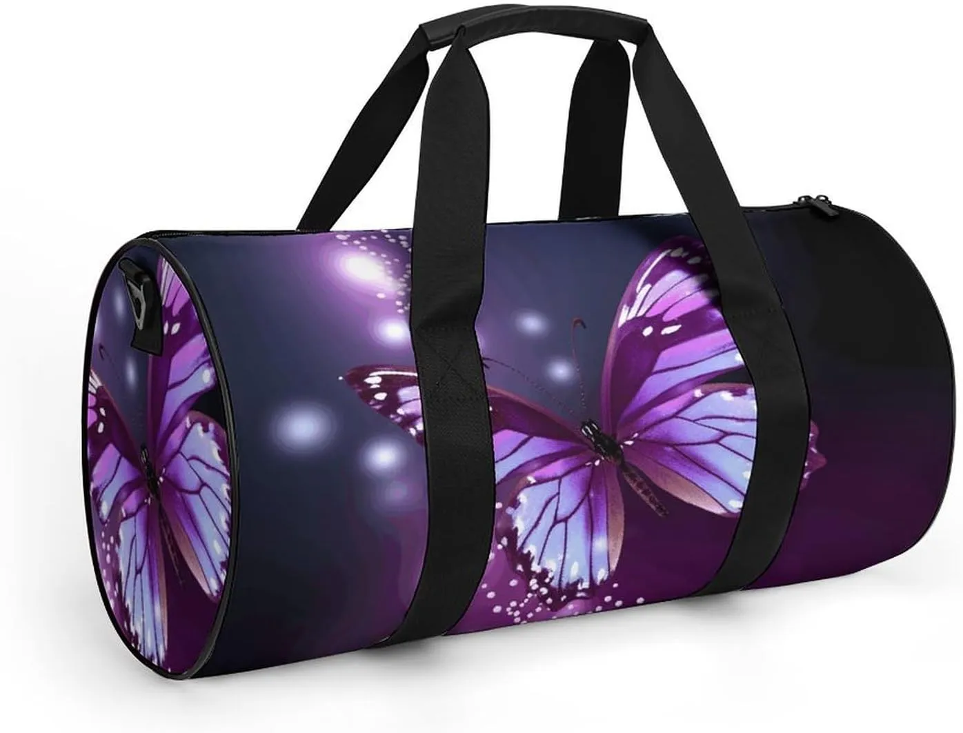 Travel Duffel Bag for Men And Women,Cute Purple Butterfly Waterproof Sports Fitness Bag Portable Travel Duffel Bag