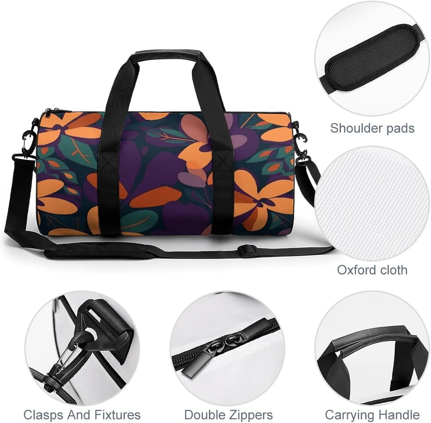 Travel Duffel Bag for Men And Women,Leaf Shape Waterproof Sports Fitness Bag Portable Travel Duffel Bag