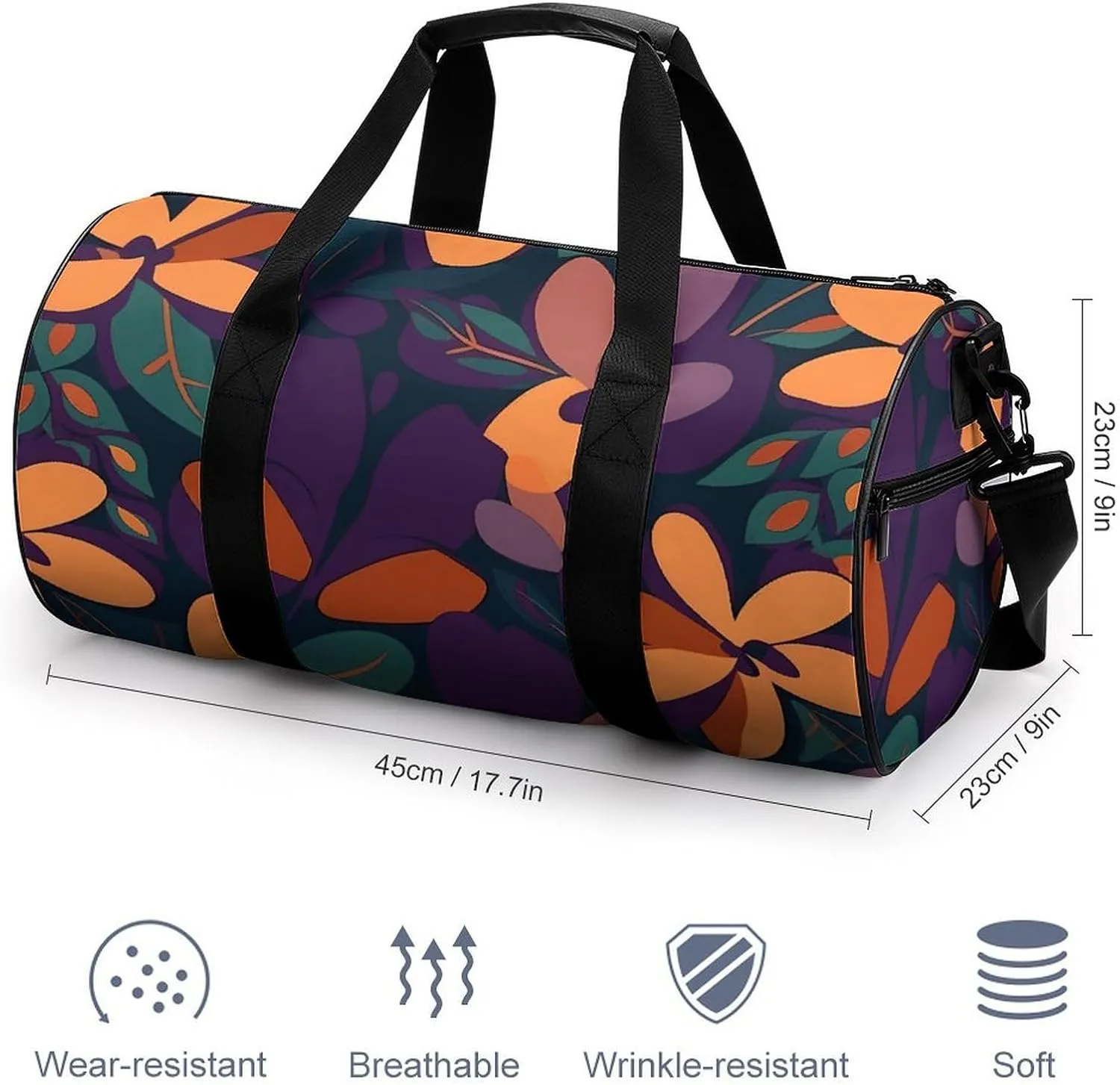 Travel Duffel Bag for Men And Women,Leaf Shape Waterproof Sports Fitness Bag Portable Travel Duffel Bag