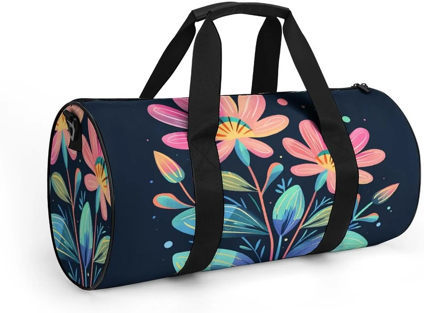 Travel Duffel Bag for Men And Women,Red And Green Leaves Waterproof Sports Fitness Bag Portable Travel Duffel Bag
