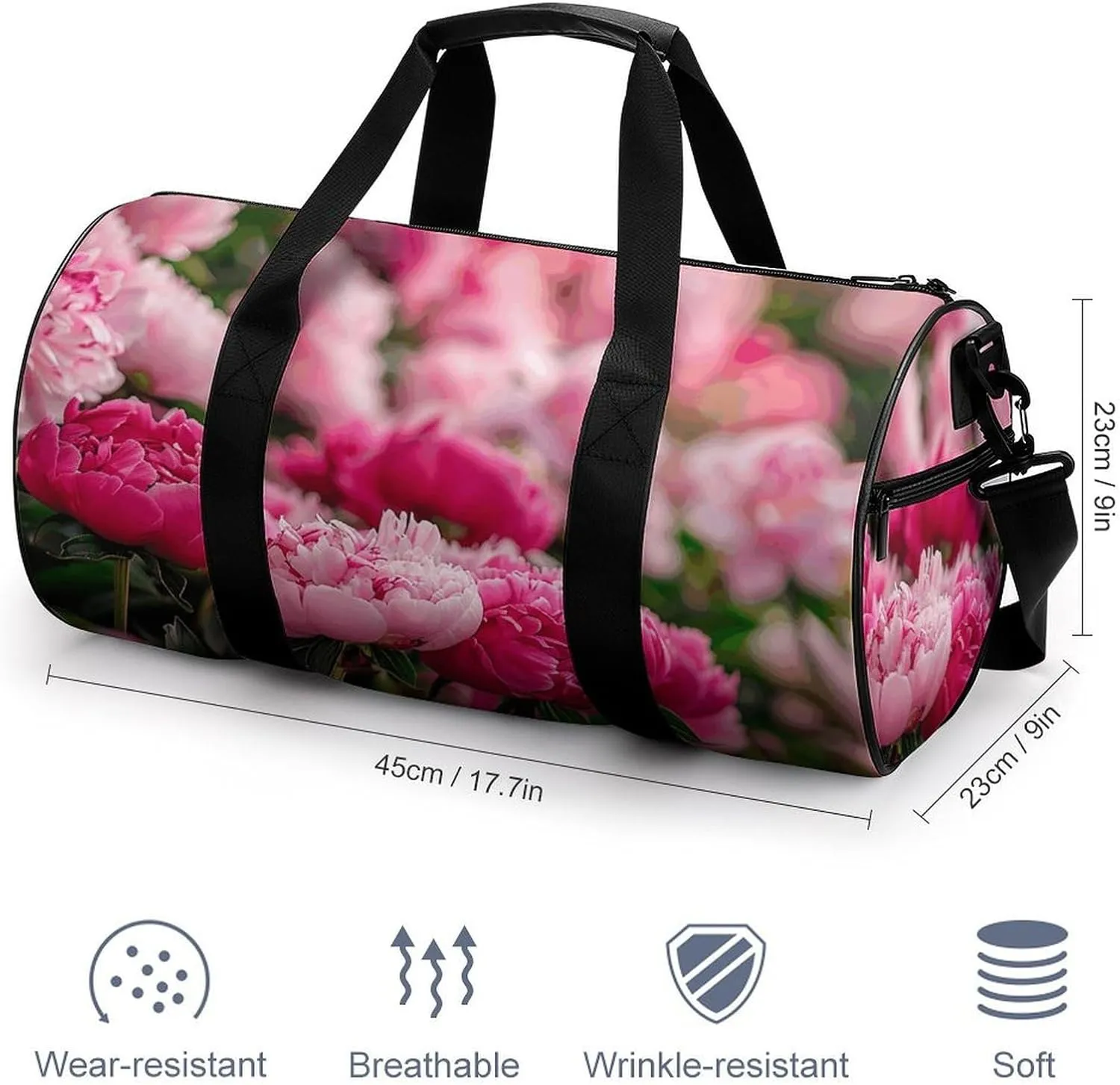Travel Duffel Bag for Men And Women,There Are Many Flowers Waterproof Sports Fitness Bag Portable Travel Duffel Bag