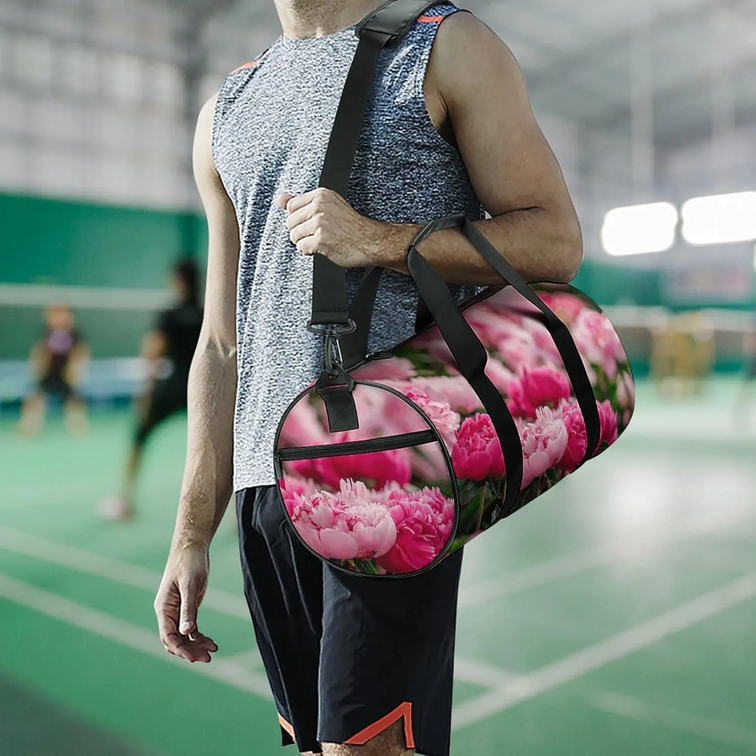 Travel Duffel Bag for Men And Women,There Are Many Flowers Waterproof Sports Fitness Bag Portable Travel Duffel Bag